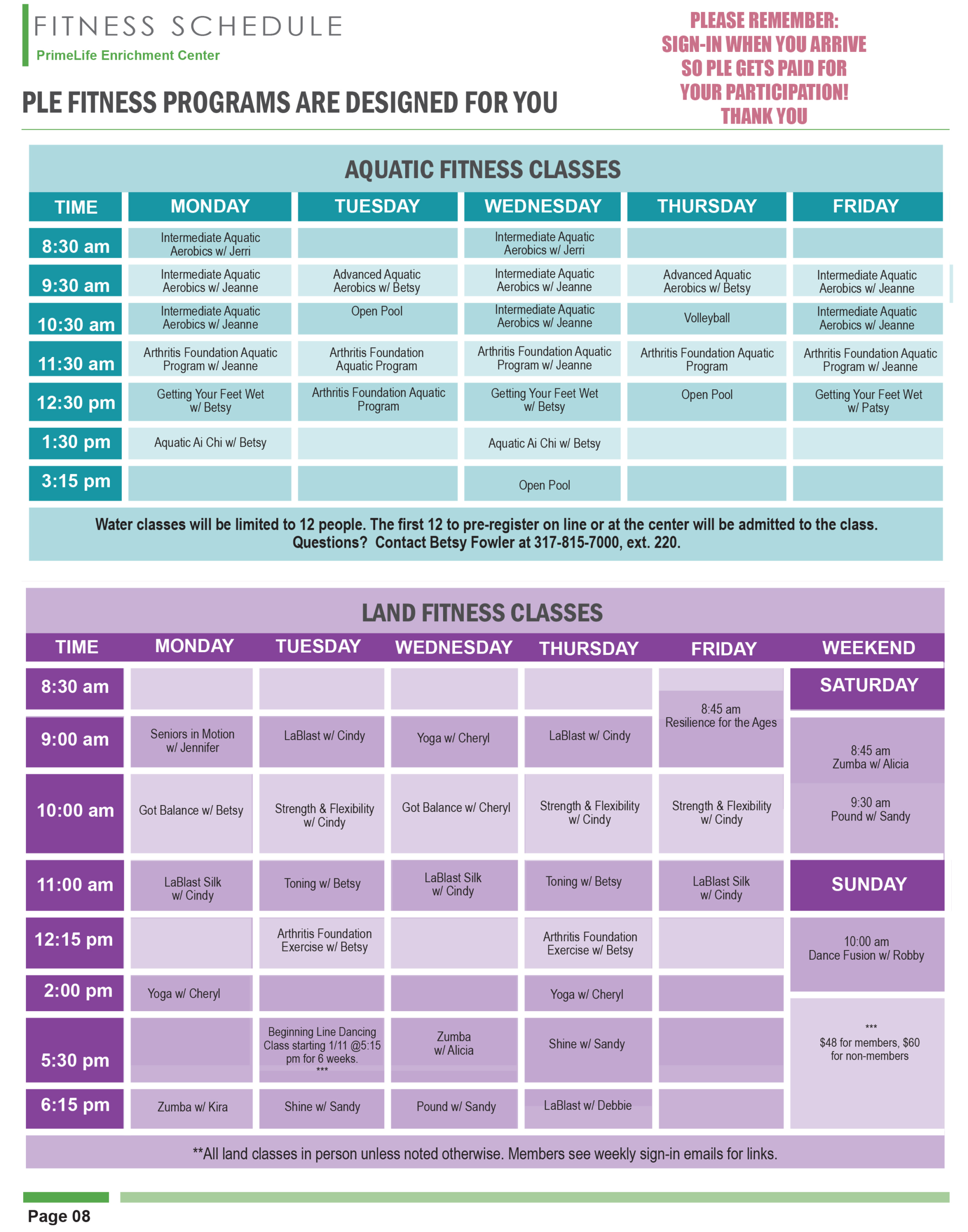 February Fitness Calendar PrimeLife Enrichment